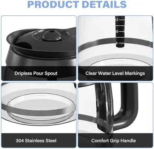 Ninja CE251/CE201-Compatible 12-Cup Coffee Carafe  BPA-Free Replacement for Ninja Coffee Bar Systems