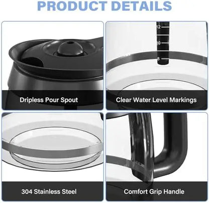 Ninja CE251/CE201-Compatible 12-Cup Coffee Carafe  BPA-Free Replacement for Ninja Coffee Bar Systems