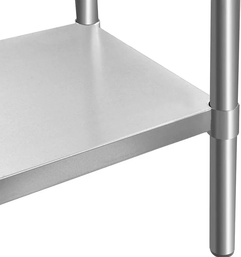 ROCKPOINT 36×24 Inch Stainless Steel Prep Table with Backsplash, NSF Certified, Adjustable Shelf