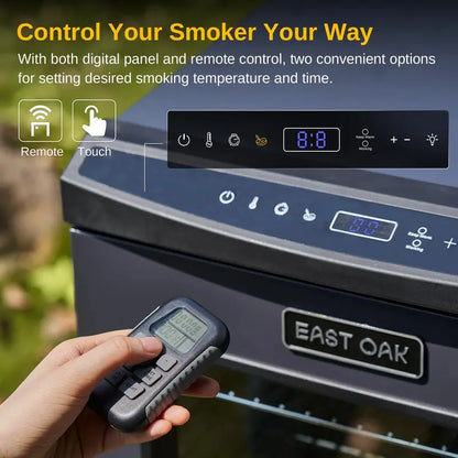 EAST OAK 30-Inch Digital Electric Smoker Featuring Tempered Glass Viewing Door