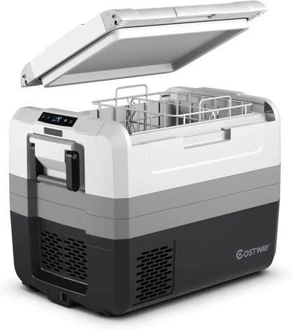 58-Quart Dual-Zone Portable Fridge Freezer — -14.8°C to 50°C, Two-Way Door, RV & Outdoor-Ready Compressor Cooler