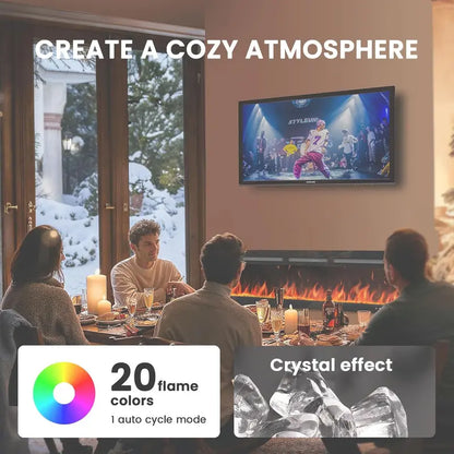 50″ Ultra-Slim Smart Electric Fireplace  5300 BTU Heat Output, Wall-Mount or Built-In Option