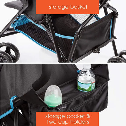 Lightweight Convenience Stroller  Blue/Black Foldable Infant Carrier for Easy Transport