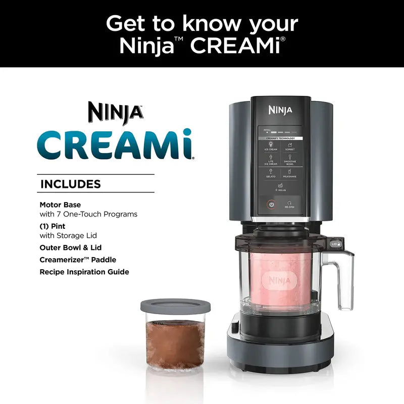 Ninja CREAMi 7-in-1 Ice Cream Maker with 7 One-Touch Programs, 800W, Customizable Treats