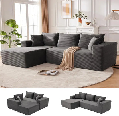 110-Inch Boneless Cloud Sofa: Ultra-Modular Living Room Lounge with Deep, Supportive Seating