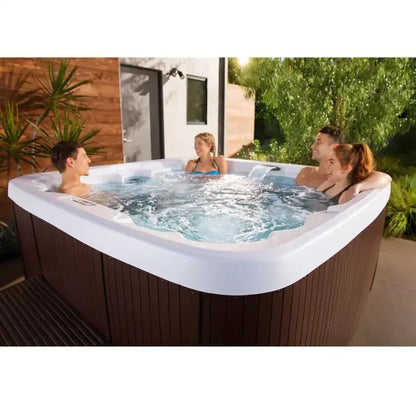 Lifesmart 7-Person Espresso Hot Tub with 22 Jets, Ozonator, and 110V Convenience