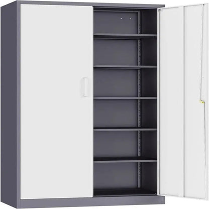 Heavy-Duty Metal Garage Storage Cabinet  Lockable, Freestanding Unit for Tools and Equipment Organization