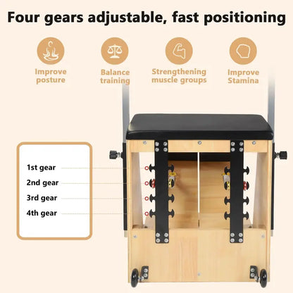 ARKANTOS Standard Pilates Chair  Durable, Space-Efficient Home Fitness Equipment with Adjustable Resistance