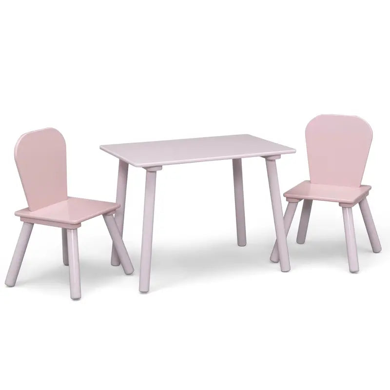 Delta Children Pink Toddler Playroom Set: Table, 2 Chairs & 6-Bin Organizer with Stickers
