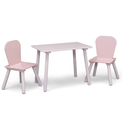 Delta Children Pink Toddler Playroom Set: Table, 2 Chairs & 6-Bin Organizer with Stickers