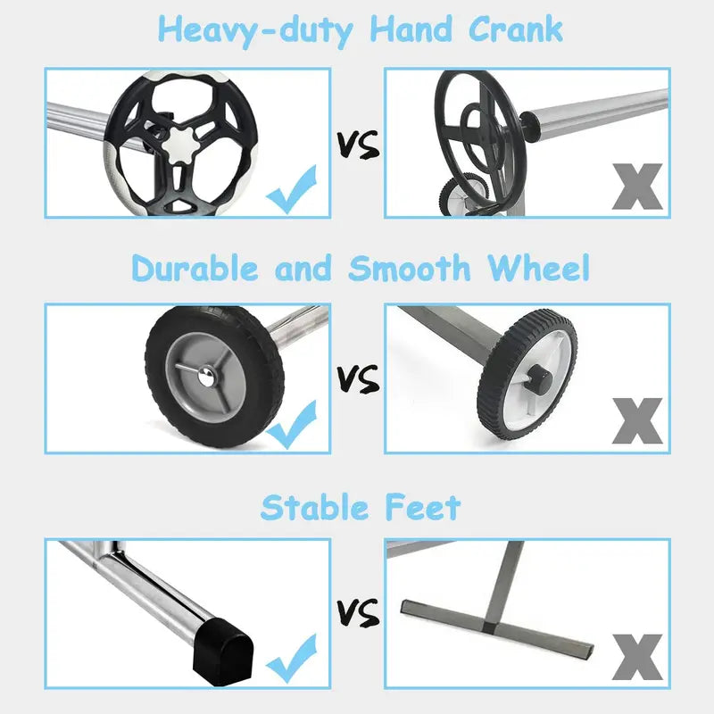 21-Foot Aluminum Solar Pool Cover Reel System