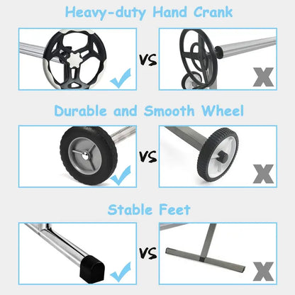 21-Foot Aluminum Solar Pool Cover Reel System