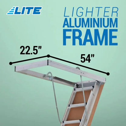 LITE 10-Foot Aluminum Attic Ladder  Type IAA Duty Rating, 375-LB Load Capacity
