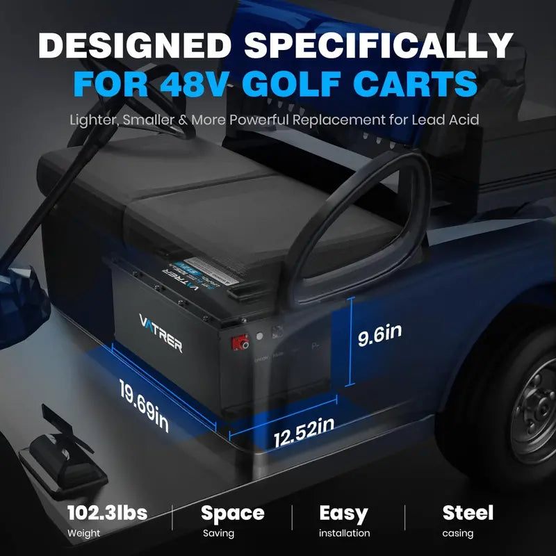 48V 105Ah Lithium Iron Phosphate Battery  Smart BMS, Touchscreen Monitor & Bluetooth APP Control