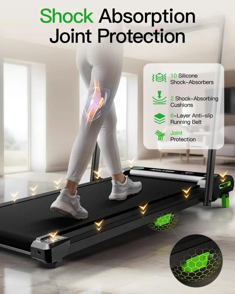 Akluer Compact Under-Desk Treadmill  2.5 HP Inclined Walking Pad with Remote, LED Display & Space-Saving Design