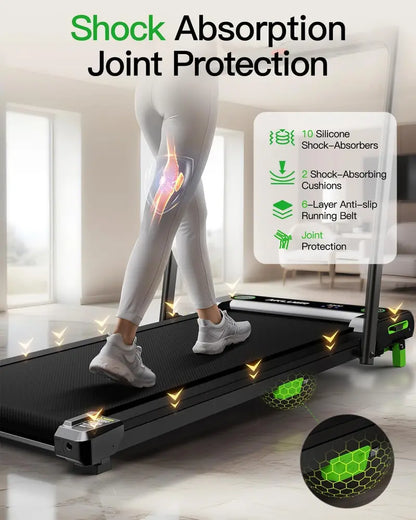Akluer Compact Under-Desk Treadmill  2.5 HP Inclined Walking Pad with Remote, LED Display & Space-Saving Design