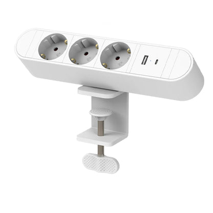 Bloc multiprise à pince pour bureau avec 2 ports USB