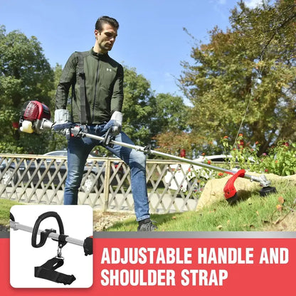 PowerSmart 31cc 4-Cycle Gas String Trimmer  Straight-Shaft Brush Cutter for Lawns, Weeds & Overgrowth