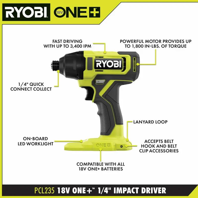 RYOBI ONE+ 18V 6-Tool Combo Kit  Includes Jig Saw, Drill, Impact Driver, LED Work Light & More (28324924)
