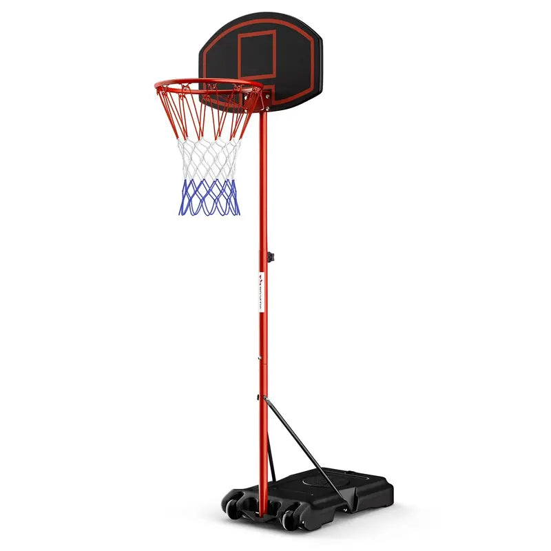 Portable Height-Adjustable Basketball Hoop  Shatterproof Backboard, 6.5FT to 8.5FT Range