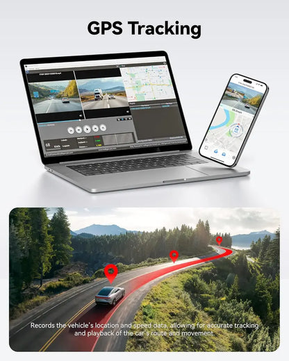 4K Front + 2.5K Rear Dual Dash Cam with Wi-Fi, GPS, and Preloaded 32GB Memory Card