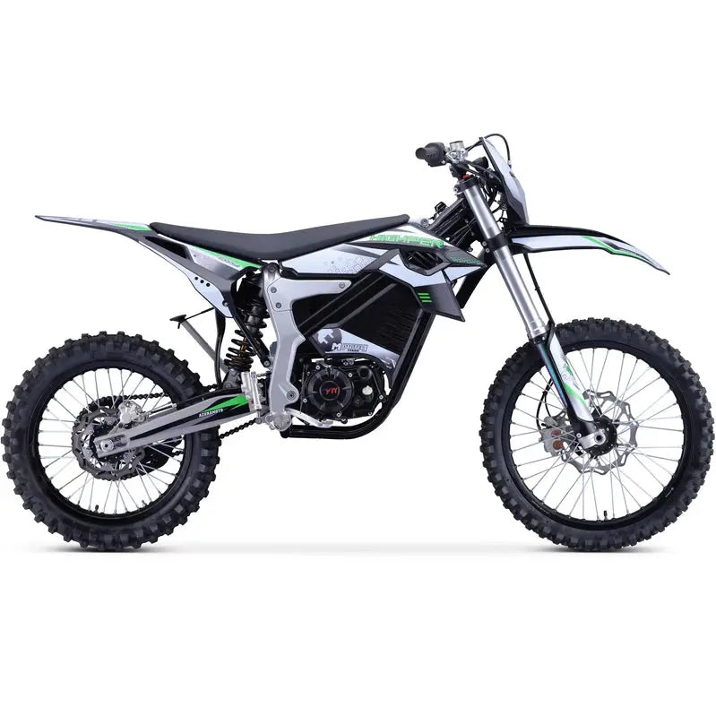 MotoTec Venom 72V Electric Dirt Bike  12,000W High-Performance Off-Road Motorcycle (White)