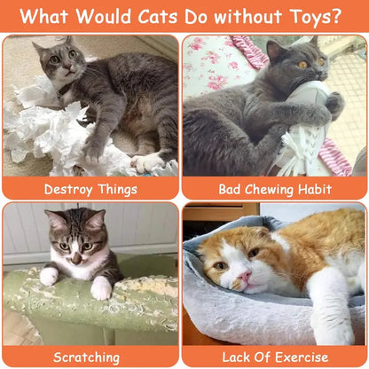 Brand Catnip-Infused Plush Interactive Cat Toys  5 Pack, Farm-Themed, Safe & Non-Toxic, for Active Play & Dental Health