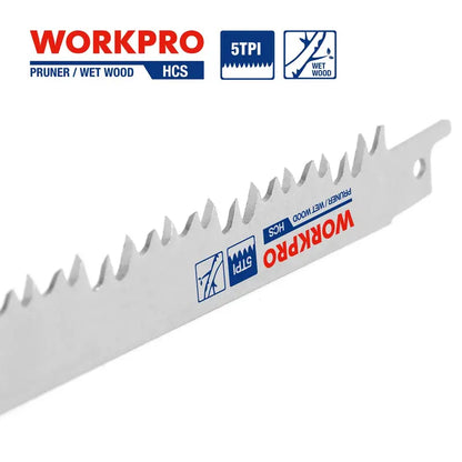 WORKPRO Wood Pruning Saw Blade Set  5-Piece 9-Inch Reciprocating Blades
