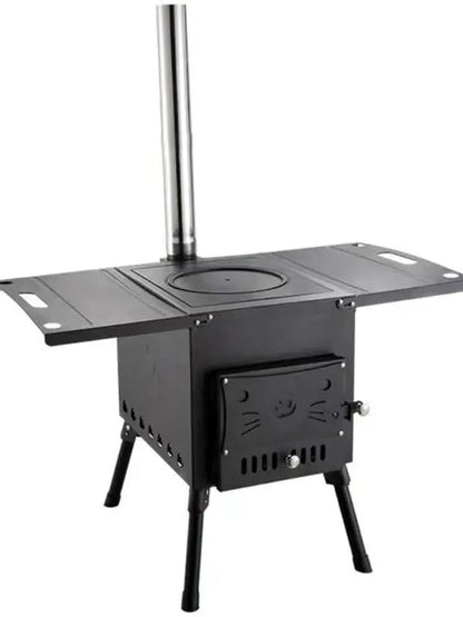 Portable Stainless Steel BBQ Grill  Foldable Wood Stove for Outdoor Camping by Grills