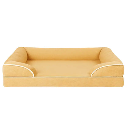Orthopedic Pet Bed with Memory Foam Core, Protective Bolsters, and Removable Cover