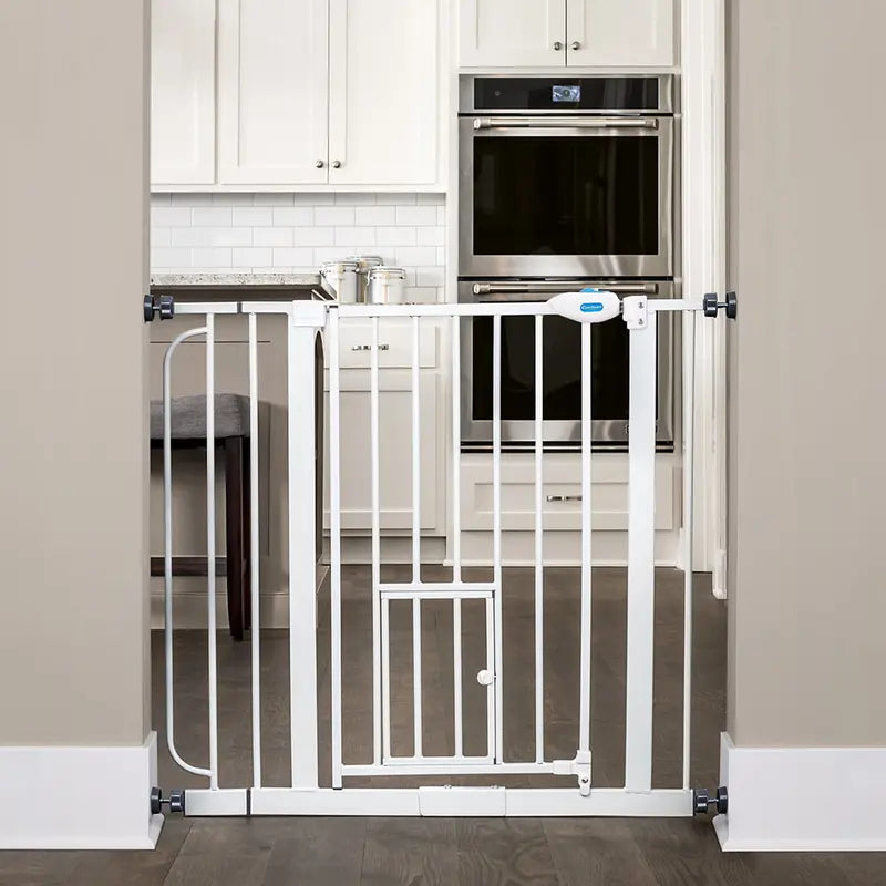 Carlson Extra Wide Walk Through Pet Gate with Small Pet Door, Pressure Mount Kit and Wall Mount Kit