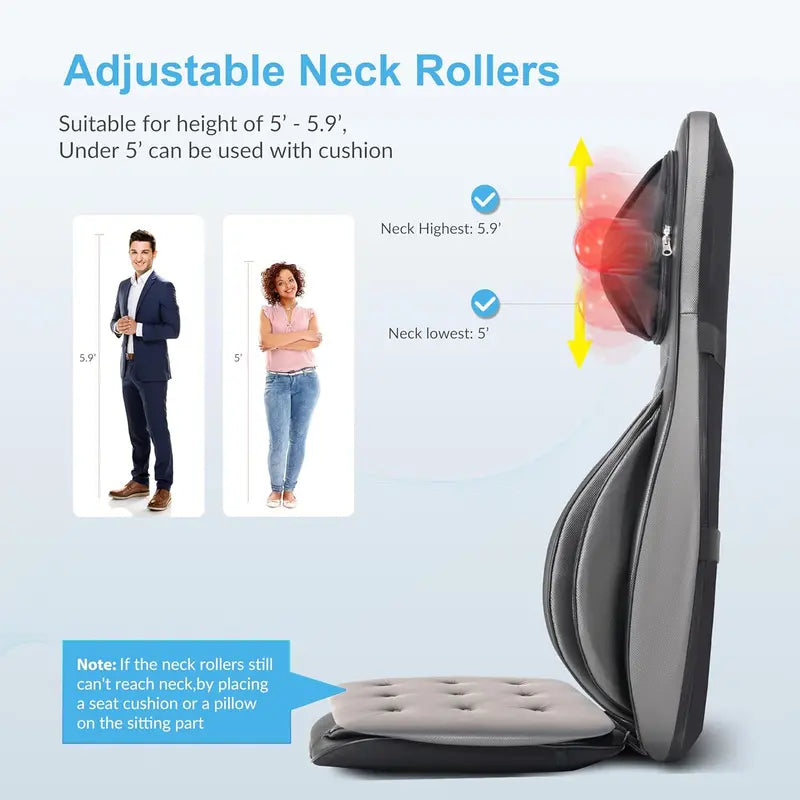 COMFIER Portable Shiatsu Back Massager | Neck & Shoulder Heating Pad with Rolling Compression Therapy for Full-Back Pain Relief