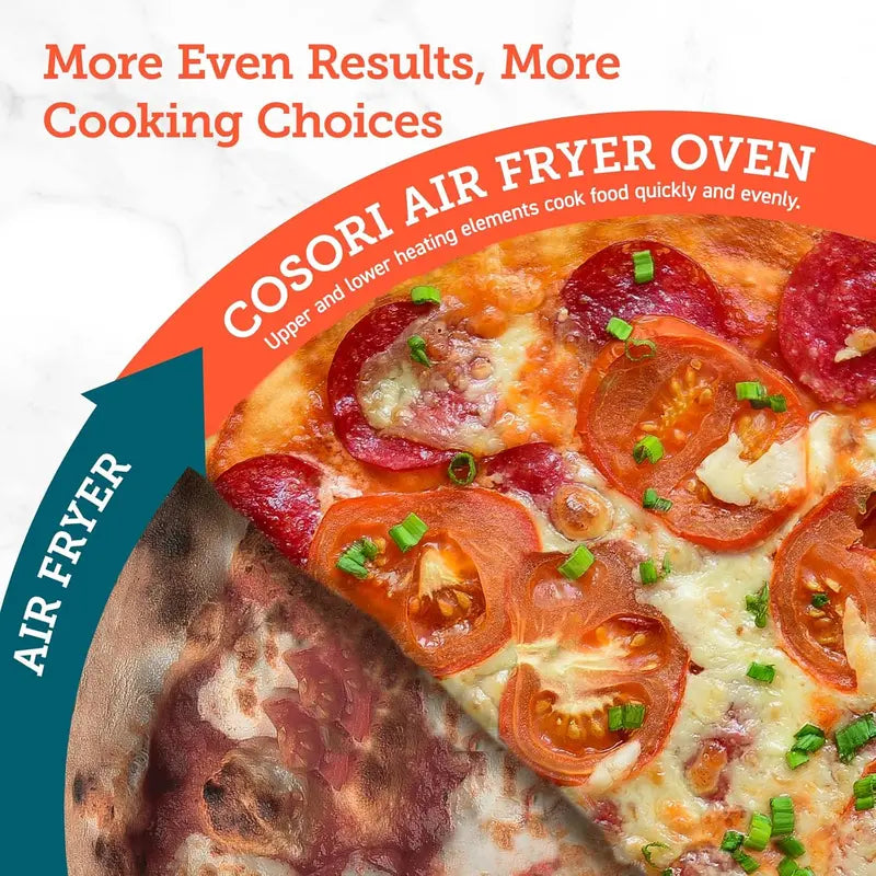COSORI Smart 12-in-1 Air Fryer Toaster Oven  26-Quart Silver-Stainless Countertop Oven with 75 Recipes and Accessories