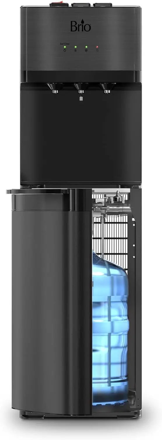 Avalon Self-Cleaning Bottom Loading Water Cooler Dispenser, Black Stainless Steel, 3 Temperature Settings