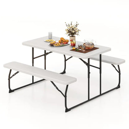 Collapsible Picnic Table with Integrated Benches