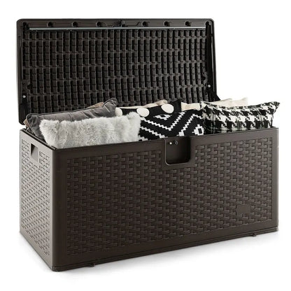 Weatherproof Resin Outdoor Storage Box  31/73/100 Gallon Locking Patio Chest