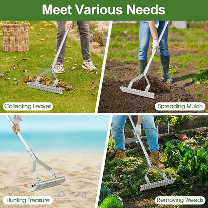 20-Inch Thatch Rake for Lawn Aeration  Dethatching Tool to Remove Dead Grass and Loosen Compacted Soil