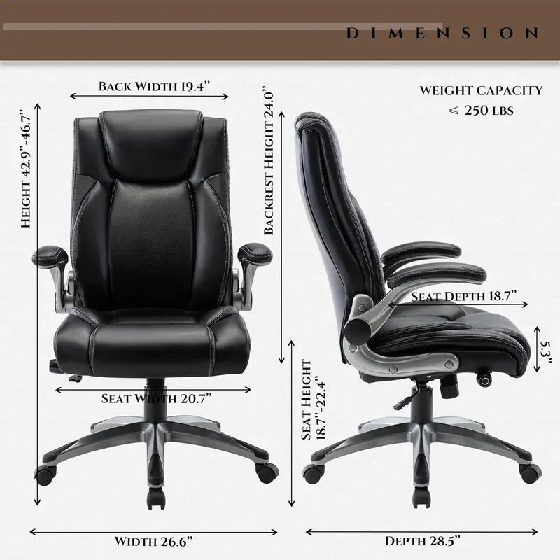 Executive Swivel Office Chair  Upgraded Casters, Adjustable Height & Premium Home/Office Use
