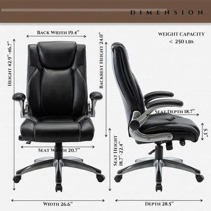 Executive Swivel Office Chair  Upgraded Casters, Adjustable Height & Premium Home/Office Use