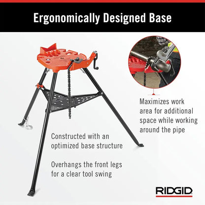 Portable Tristand Chain Vise for 1/8-6 Pipe, Red/Black  36273 460-6