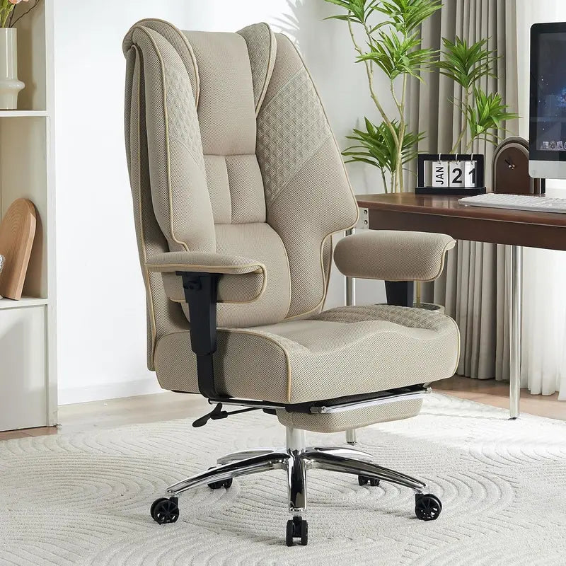 Ergonomic Executive Office Chair  High-Back Leather Seat, Lumbar Support & Footrest (400 lb Capacity)