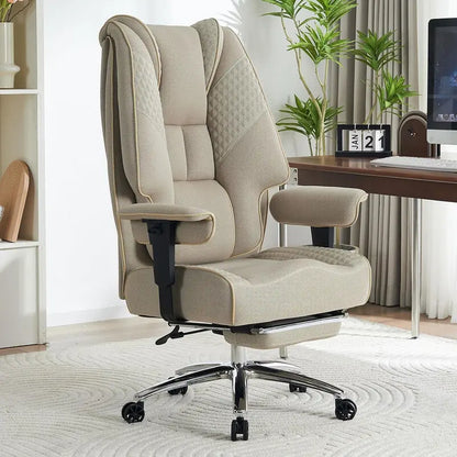 Ergonomic Executive Office Chair  High-Back Leather Seat, Lumbar Support & Footrest (400 lb Capacity)