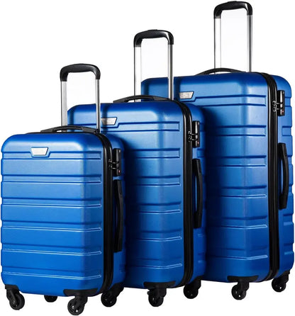Coolife 3-Piece Lightweight Spinner Luggage Set  Hardshell Suitcases with TSA Locks