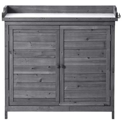 cenadinz Outdoor 39 in. Potting Bench Table, Rustic Garden Wood Workstation Storage Cabinet Garden Shed H-WF285324AAE
