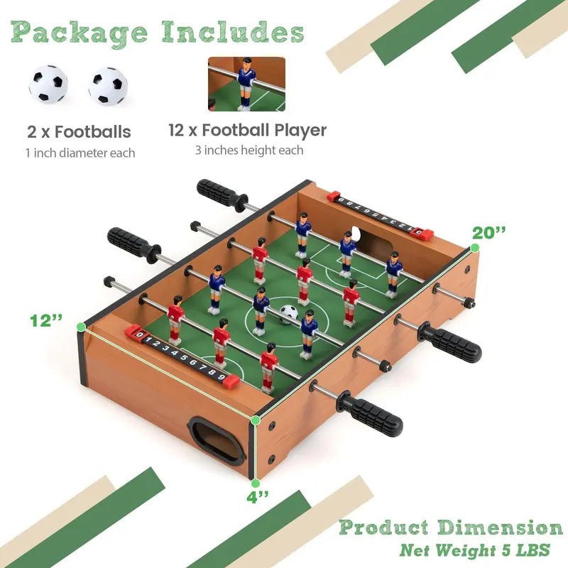 20-Inch Portable Foosball Table for Kids  Mini Soccer Game with Score Trackers