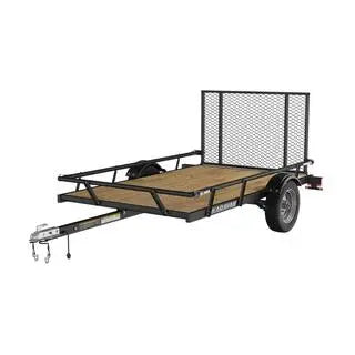 5′ × 8′ Utility Trailer with Sliding Rail System  Wood Floor Cargo Hauler for Lawn Equipment or Gear Transport