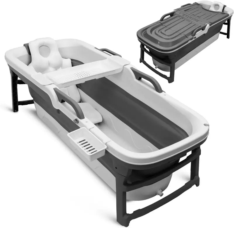 Serenelife 59-Inch Foldable Adult Bathtub ¡ª Portable Ice Bath, Hot Soak, or Spa Tub for Recovery