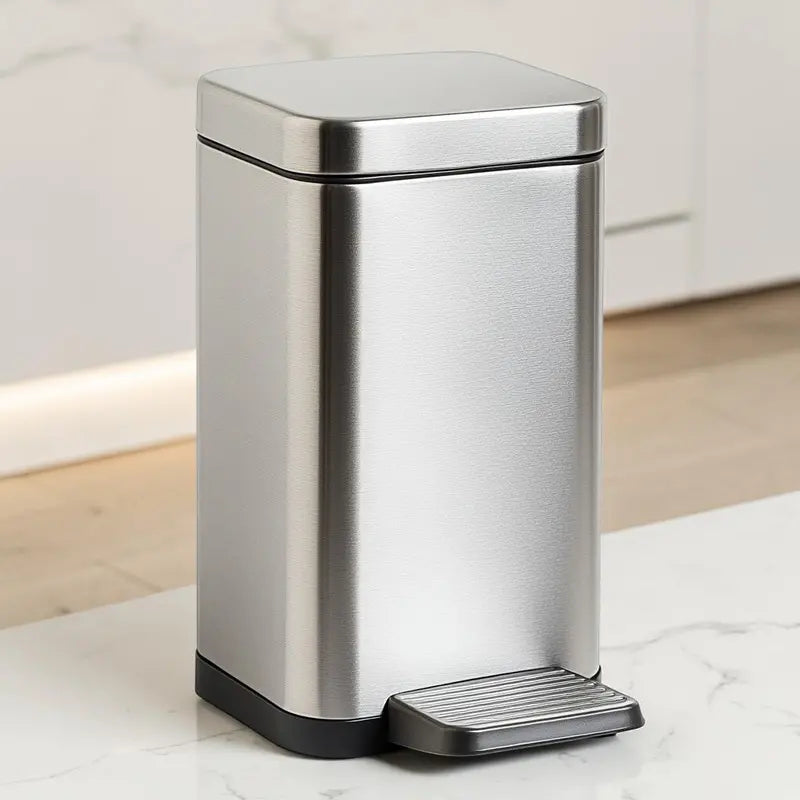 Hikmfg 10-Liter Slim Step-Operated Waste Bin  Space-Efficient Design