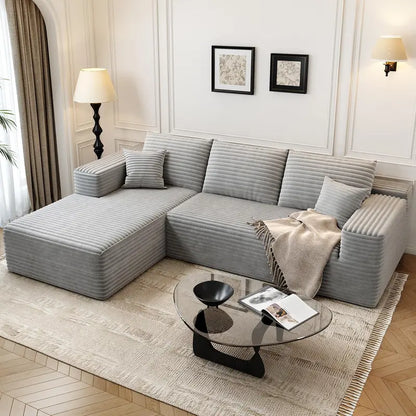 Cloud Modular L-Shaped Sectional Sofa  107.5-Inch Modern Minimalist Upholstered Couch with Chaise