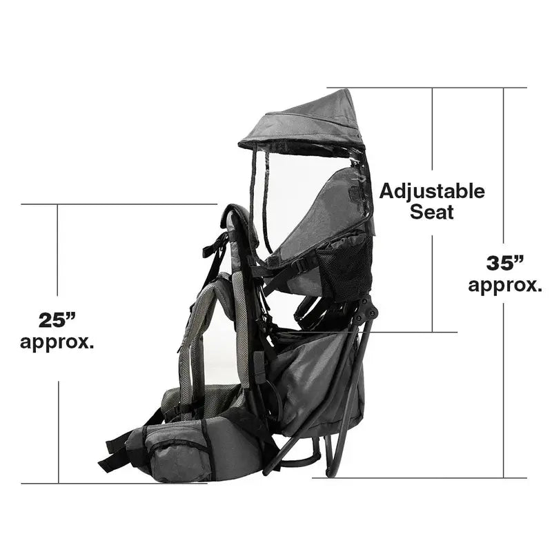 ClevrPlus All-Terrain Baby Backpack Carrier with Adjustable Seat and Ventilated Back Support